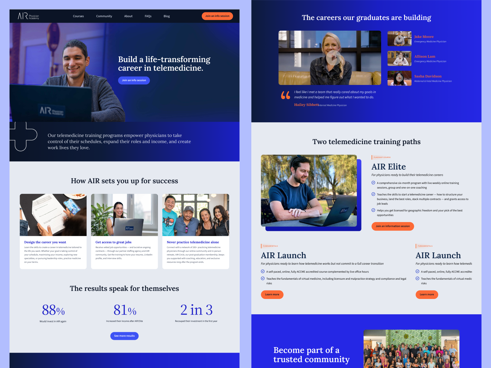 AIR Physician Academy — Education Platform, Web Design