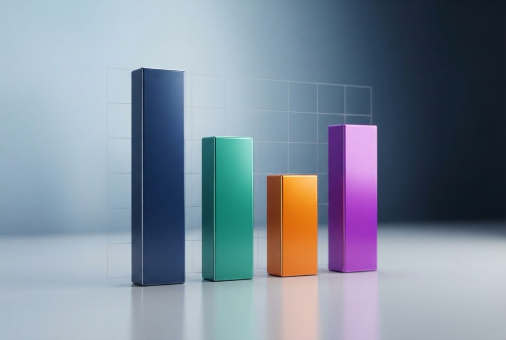 Bar chart for category comparison showing sales for four regional bars