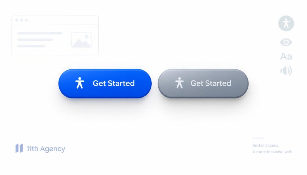 Two buttons compared during contrast ratio checks for buttons and icons on a page.